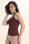 Zivame Knit Poly Padded Camisole - Rum Raisin — thumbnail 3
